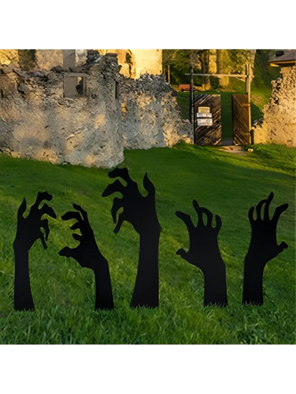 5 Pack Halloween Black Hands Yard Signs with Stakes Scary Silhouette